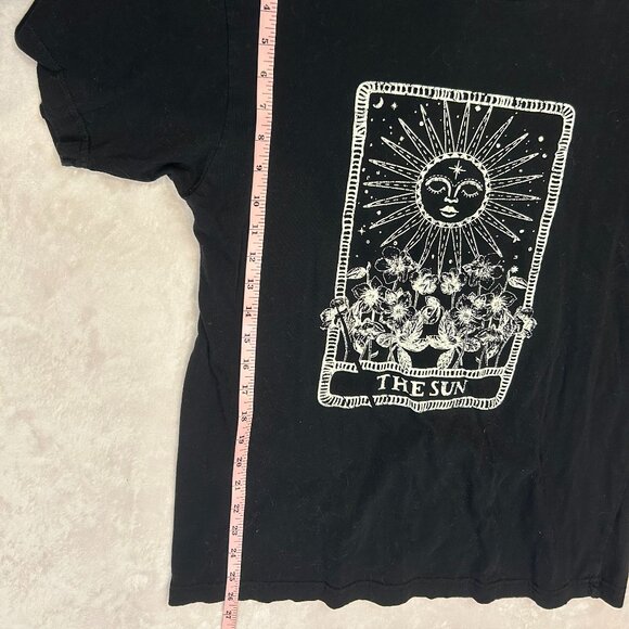 Black Women T Shirt Bohme Medium Graphic Tee Sun Tarot Card - Picture 4 of 8